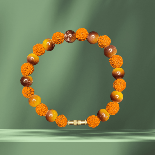 RUDRAKSHA BRACELET WITH BROWN BEEDS 
