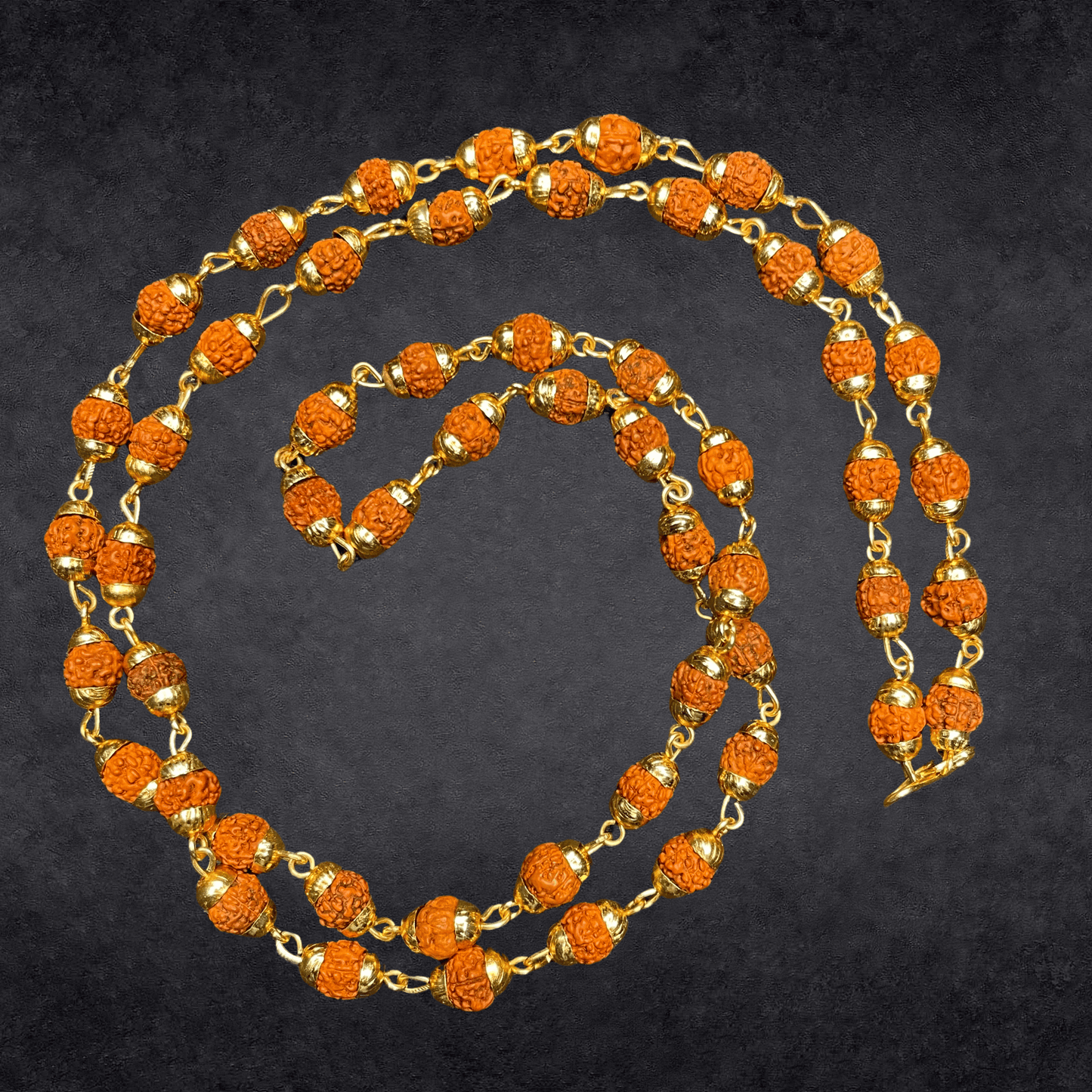 Gold Plated Rudraksha Mala