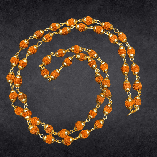 Gold Plated Rudraksha Mala