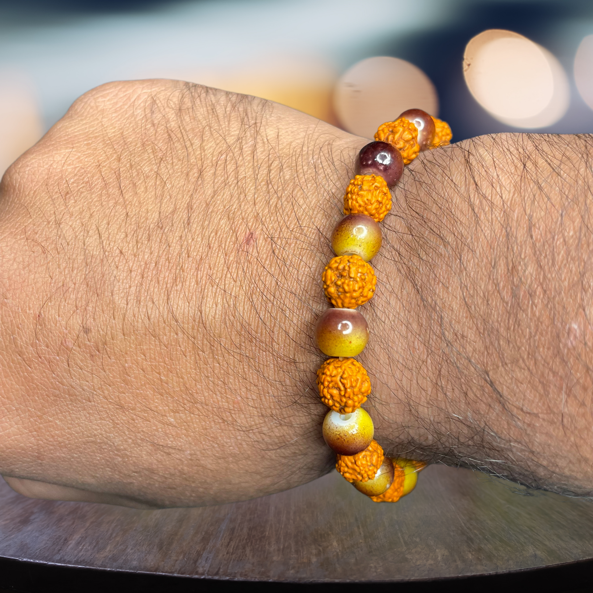 RUDRAKSHA BEEDS WITH BROWN BEEDS FOR MEN