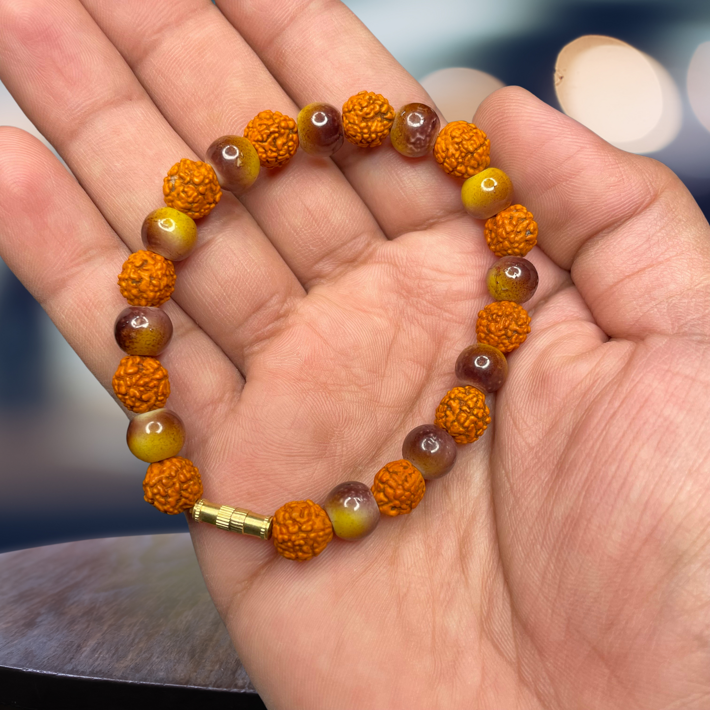 RUDRAKSHA BEEDS WITH BROWN BEEDS FOR WOMEN