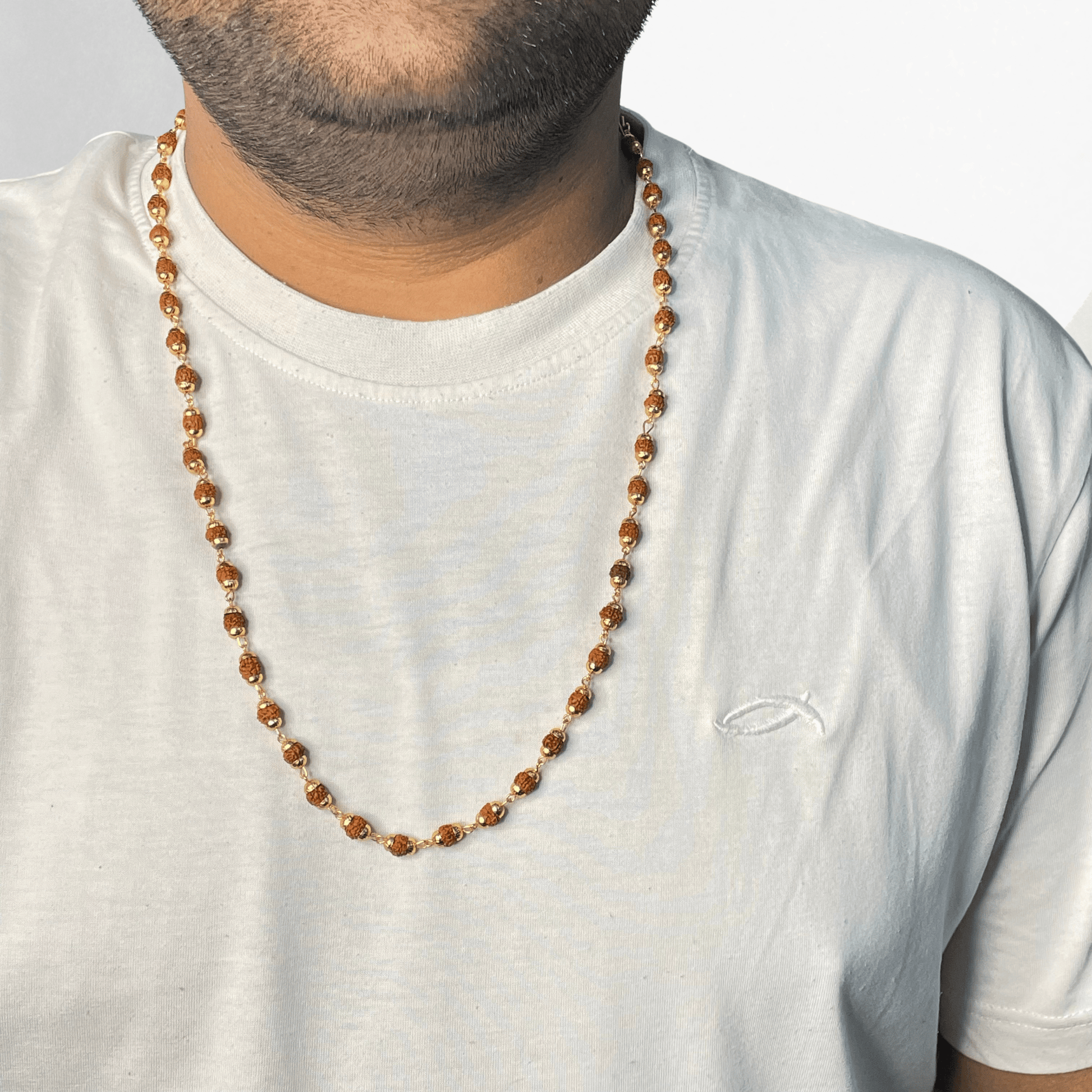 Gold Cap Rudraksha Mala 