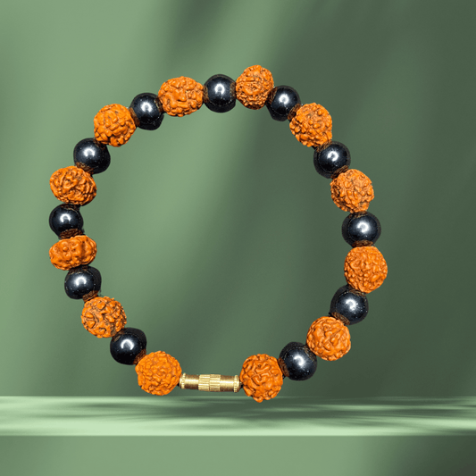 ORIGINAL RUDRAKSHA WITH BLACK BEEDS BRACELET